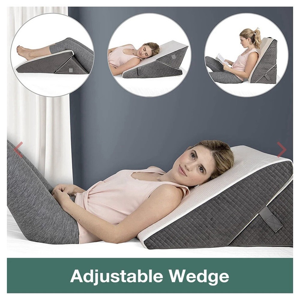 Kölbs Adjustable Memory Foam Bed Wedge Pillow 9 or 12 Inch Height for Comfort