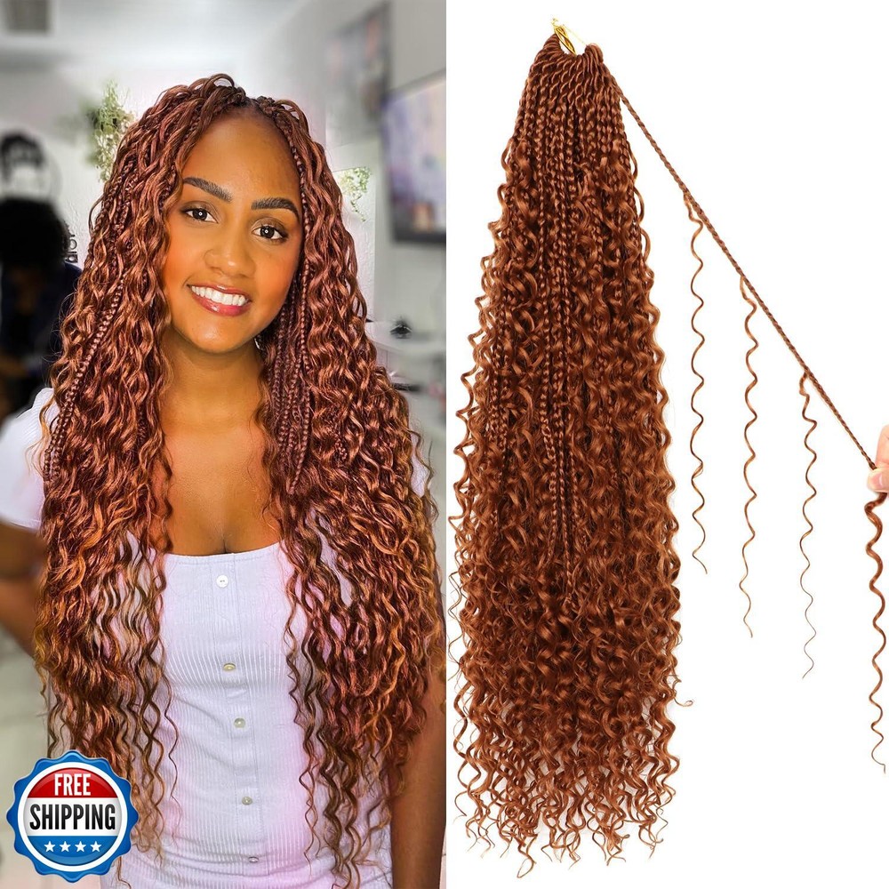 Boho Goddess Box Braids Crochet Hair 8 Packs 24 Inch