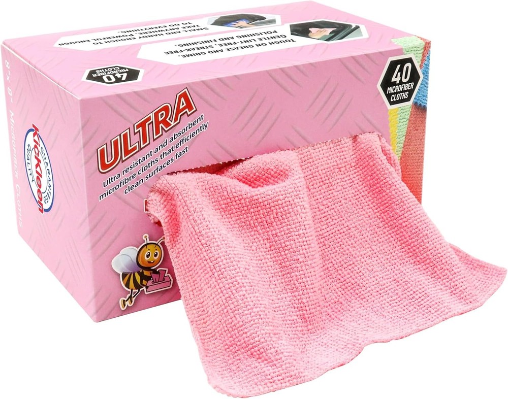 Microfiber Cleaning Cloths Lint-Free Reusable Bulk Small Pink Towels