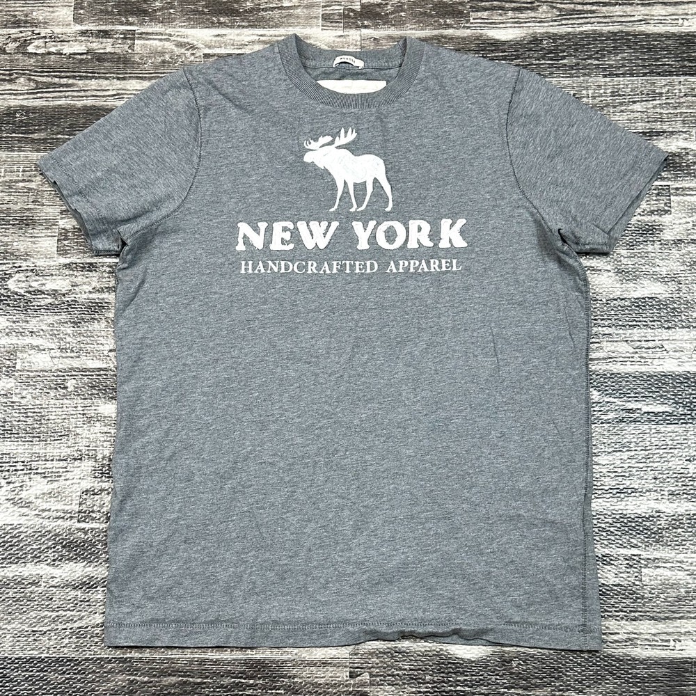 Vtg 90s Y2K Abercrombie & Fitch Muscle T Shirt Mens size L Short Sleeve Big Logo-image