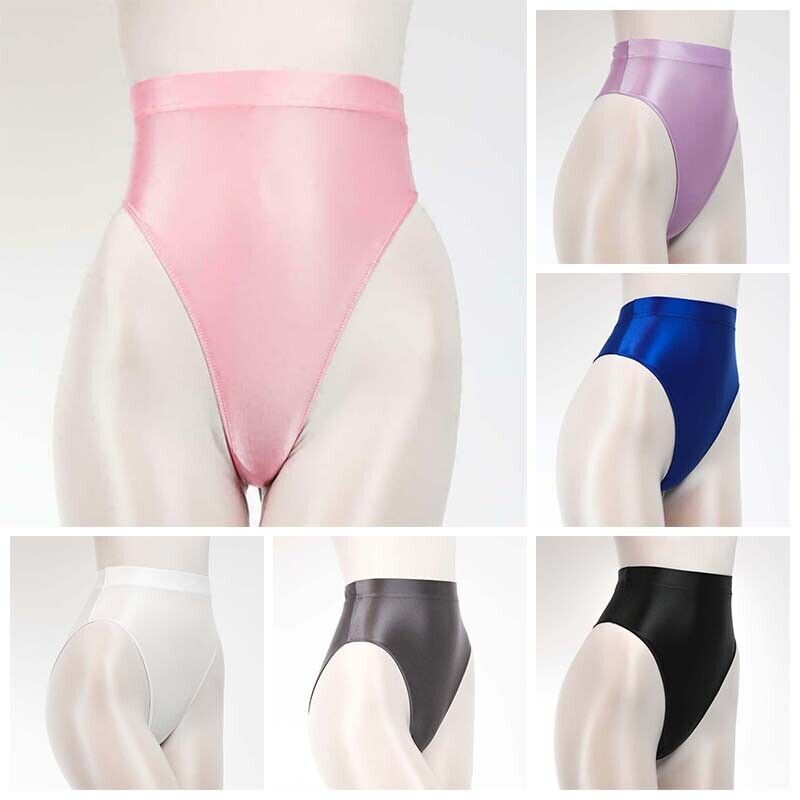 Women Men Satin Glossy Shiny Wet Look Panties G-string Thong Hipster Underwear