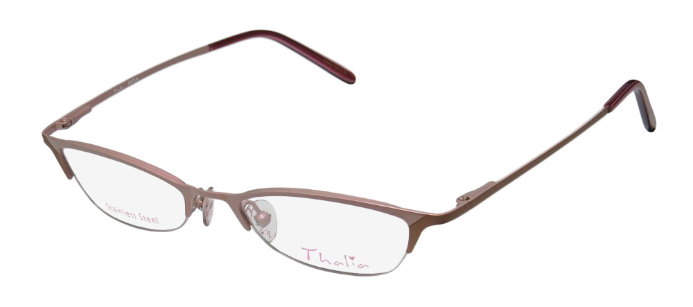 NEW THALIA PATIA EYEGLASSES RO METAL PINK 47-18-135 CAT EYE HALF-RIM WOMENS