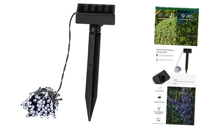 Solar String Lights Outdoor Solar Twinkle Lights with Dual 38.5FT 100LED