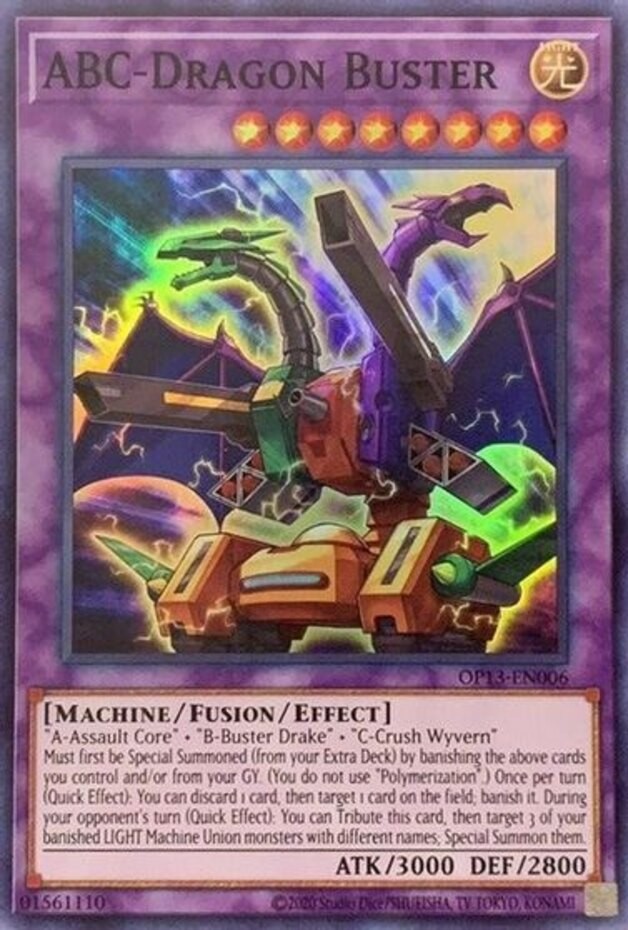 ABC-Dragon Buster OP13-EN006 Super Rare Unlimited HP Yugioh Card-image