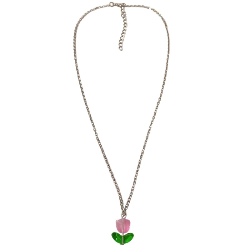 Stylish Flower Charm Necklace Sophisticated Pendant Clavicular Chain Piece