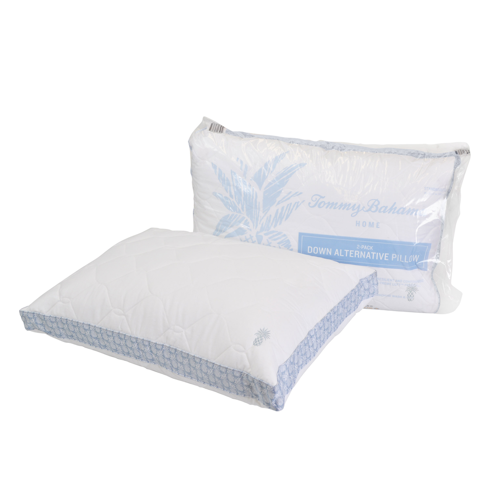 2-Pack Tommy Bahama Quilted Pillow, Down Alternative Hypoallergenic Fill, 300 TC