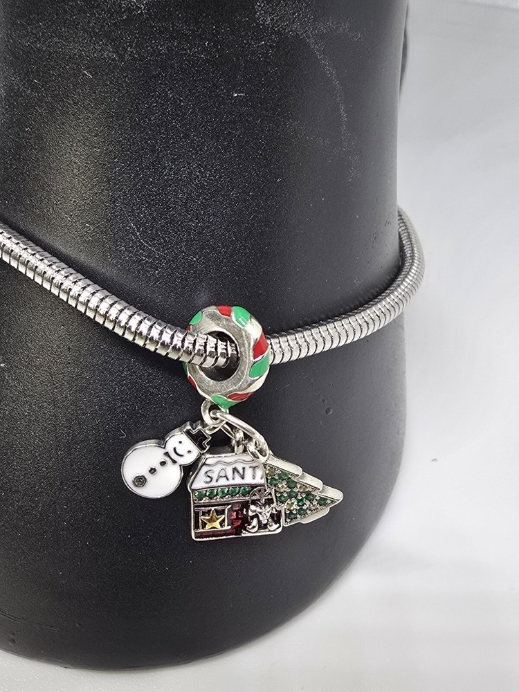 Authentic Pandora Bracelet with Christmas Charm, 7.5 Inches