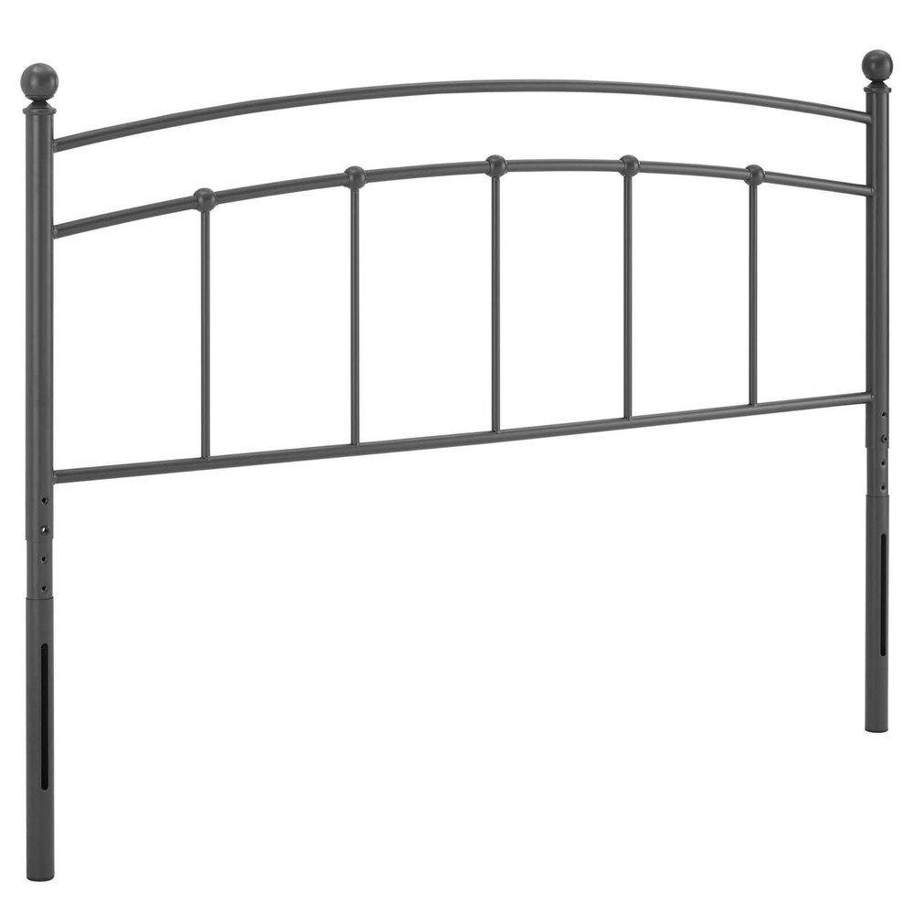 Gray Abigail Queen Metal Headboard with Elegant Design and Durable Finish-image