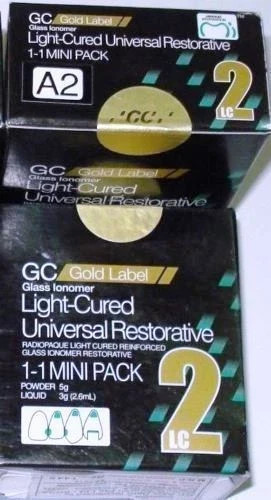Pack of 10 GC Fuji Gold Label 2 LC Light Cured Glass Ionomer Cement
