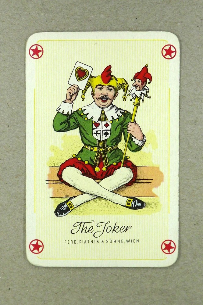 1 x Joker playing card Geometric floral pattern Ferd. Piatnik AC 219