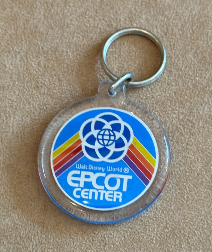 Vintage 1980s Rainbow Epcot Center Walt Disney World Lucite Keychain  