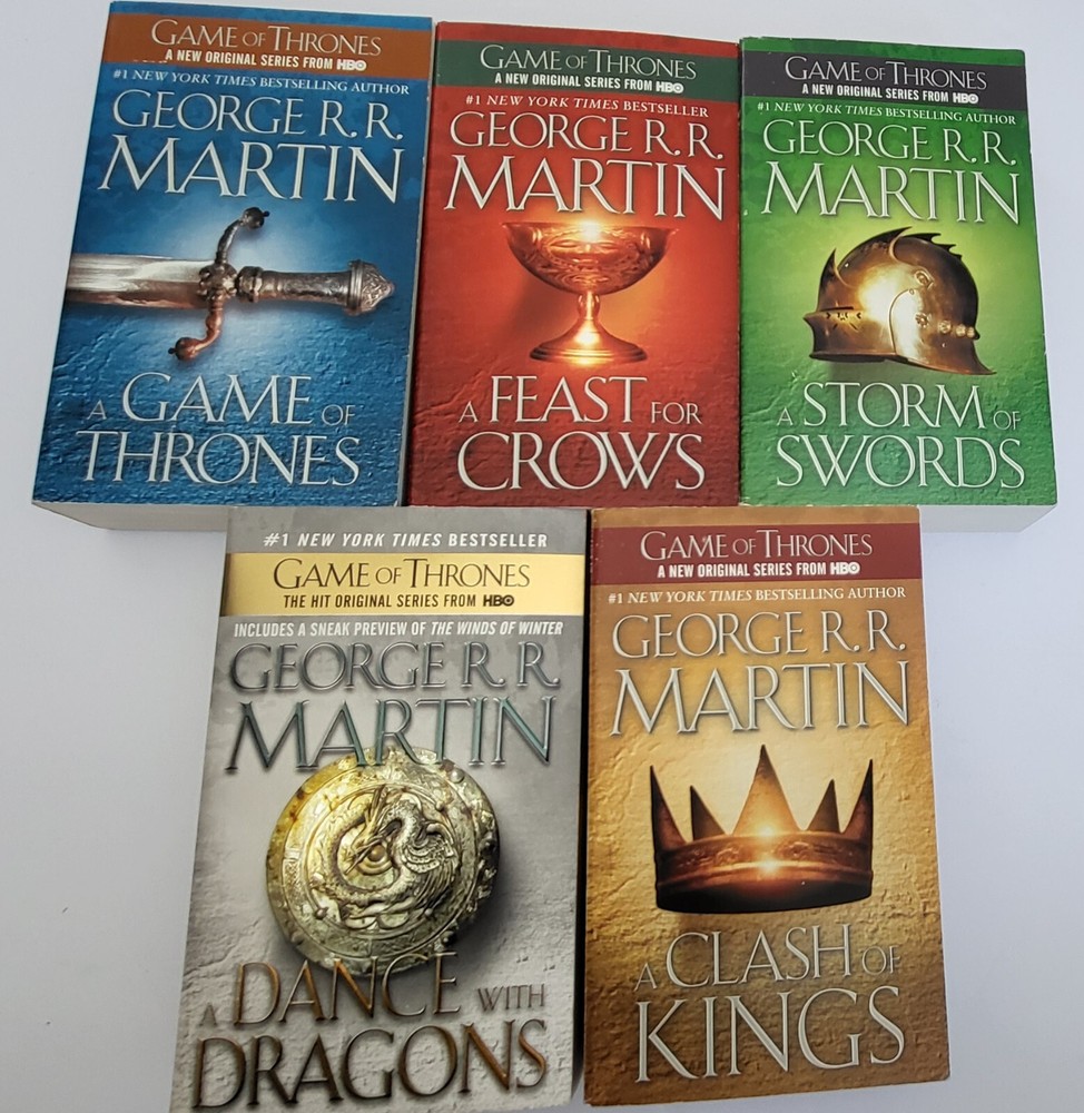 A SONG OF ICE AND FIRE GEORGE RR MARTIN A GAME OF THRONES 5 BOOK BOXED SET-image