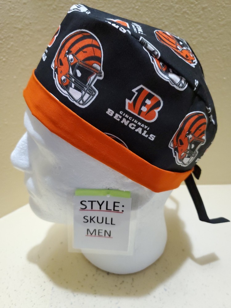 Cincinnati Bengals #2 NFL Men's Skull/Chemo Surgical Scrub Hat/Cap