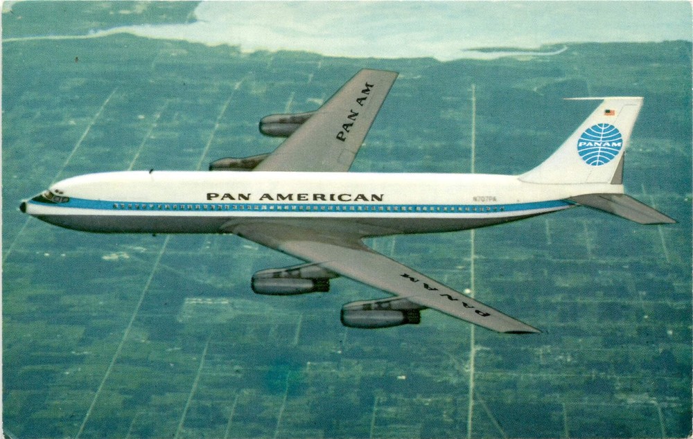 Boeing 707 Jet Clipper, Pan American, Miami, Florida, 5/20/ Postcard