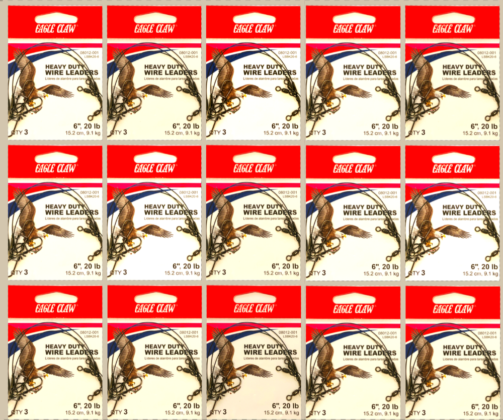 Eagle Claw FISHING 45 Black Nylon Wire Leaders 6