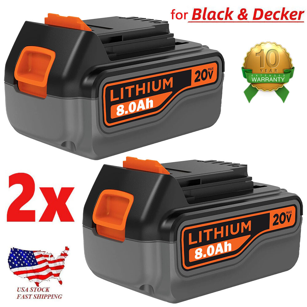 2PACK For Black & Decker 20 V Lithium-ion 8.0Ah MAX Battery LBXR20 LB2X4020 US