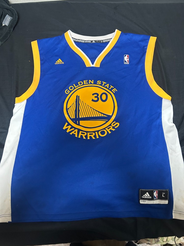Golden State Warriors Steph Curry #30 Adidas Jersey Men's Small Blue Sleeveless