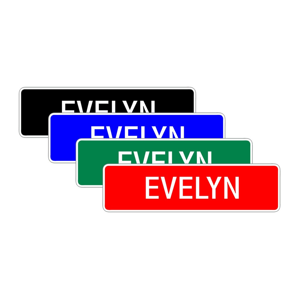Evelyn Street Sign Aluminum Metal Wall Decor for Kids Room Gift
