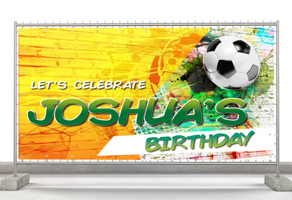 Soccer Street Custom Happy Birthday Banner Personalized Poster M469