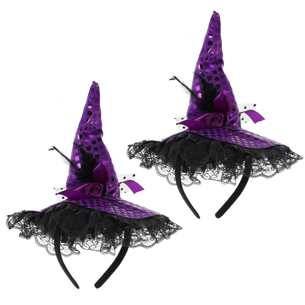 2 Pcs Masquerade Witch Headband Costume Halloween Horror Hair Bands