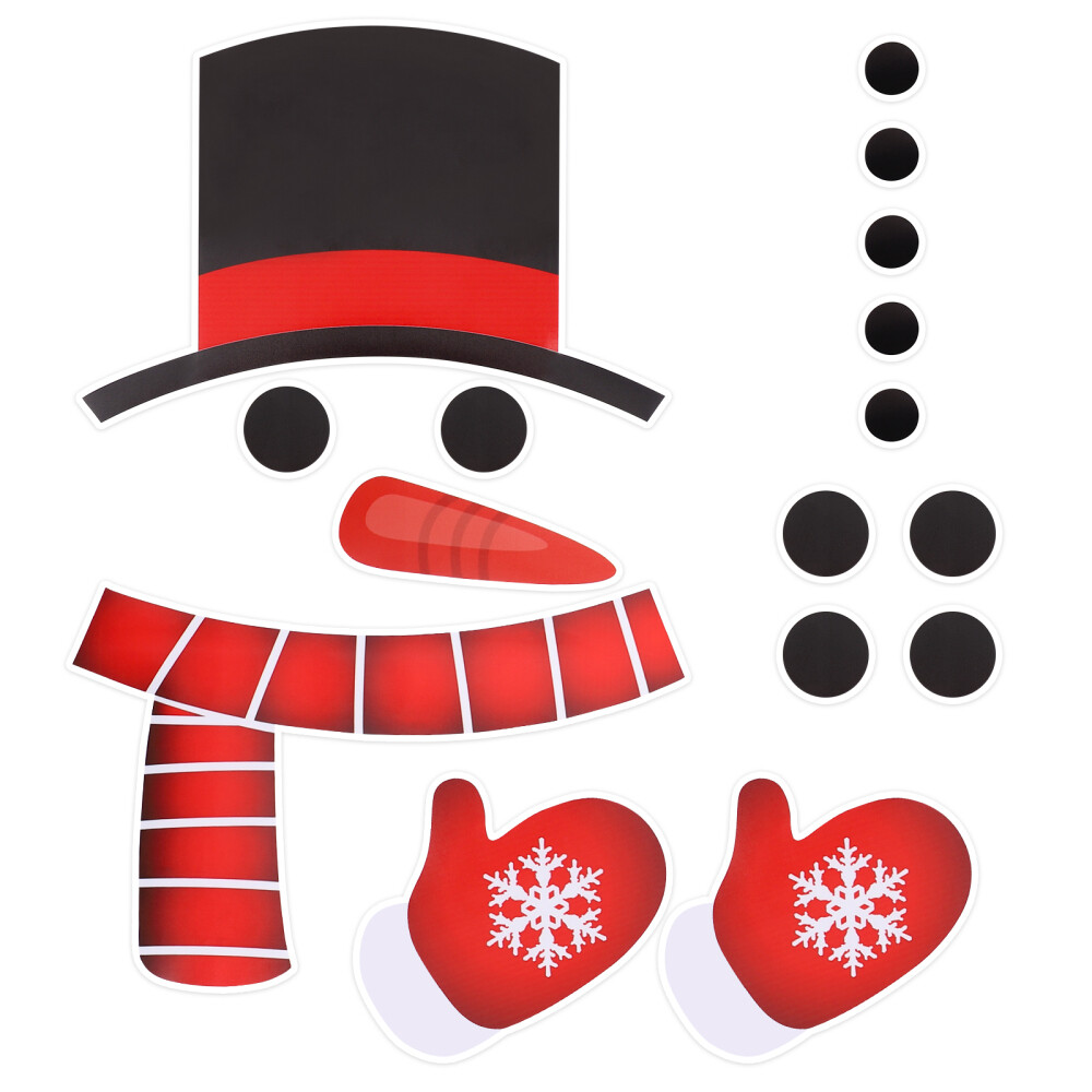 Office Christmas Decoration Snowman Face Stickers Large Fridge