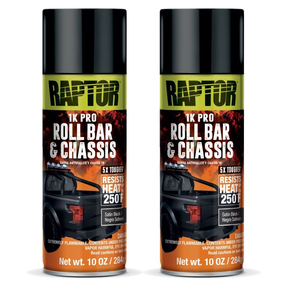 Raptor 4901 1K Satin Black Roll Bar & Chassis Paint 10 oz (2 Pack)