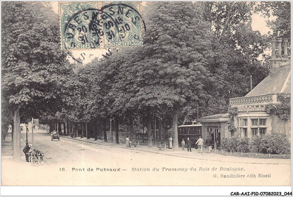CAR-AAIP10-92-0885 - Puteaux Tram Station Near Boulogne Forest | Vintage Transport Design
