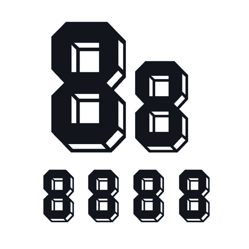 6pcs 3D Jersey Football Soccer Number Vinyl Iron Heat Transfer Uniform Shirt