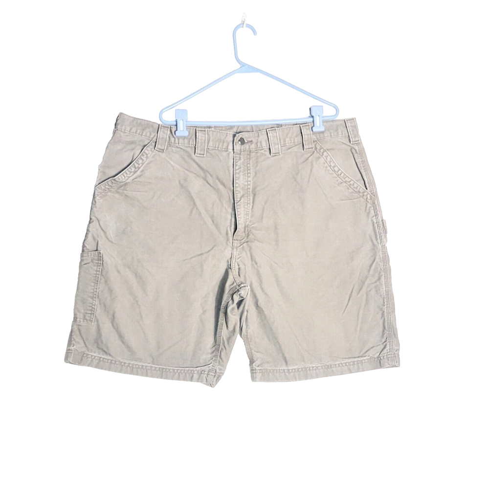 Carhartt Shorts Men's B147  Sz 44x10 Brown Canvas Carpenter Utility Original Fit