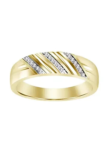 0.25Ct Round Cut Moissanite Men's Wedding Band in 14K Gold Plated Silver  