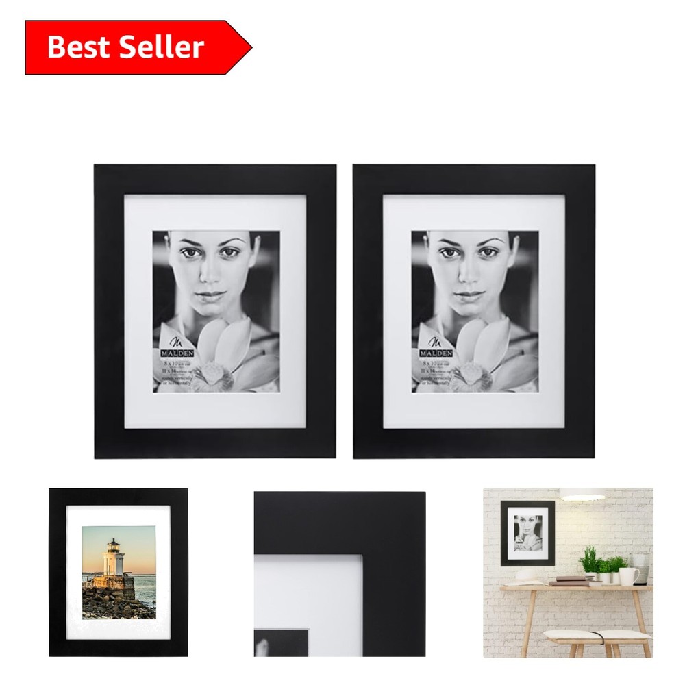 Classic Matted Picture Frames - 8x10 for 5x7 Photos, Pack of 2 for Home Decor