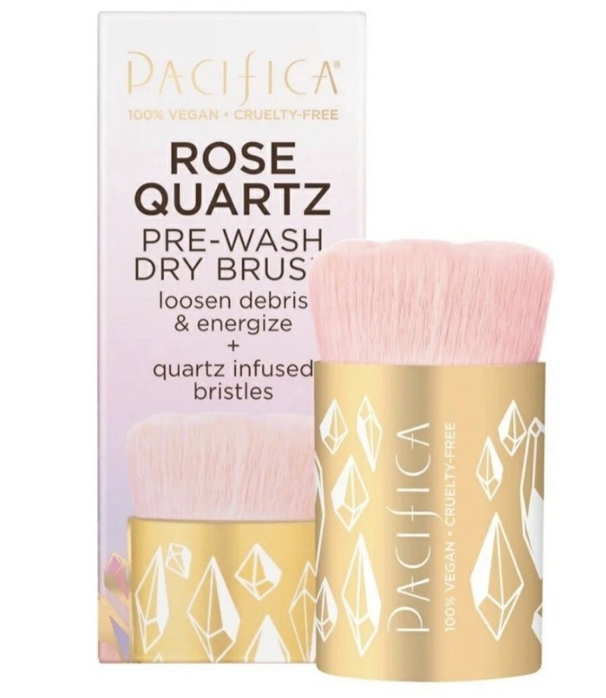 Pacifica ROSE QUARTZ Pre-Wash Dry Brush VEGAN Quartz Infused Fibers Facial Face