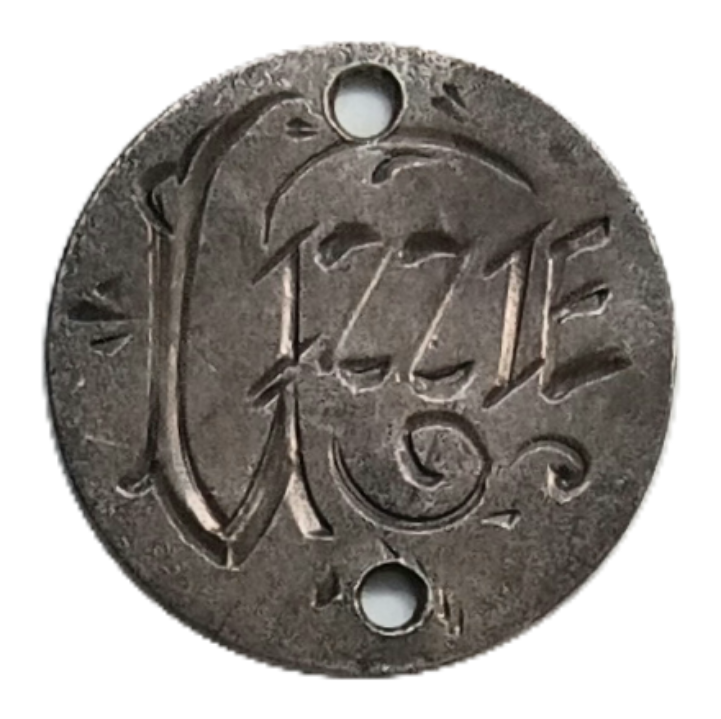 Love Token - Lizzie - 18?7 90% Silver Seated Liberty Half Dime 5 Cent Coin  Dark