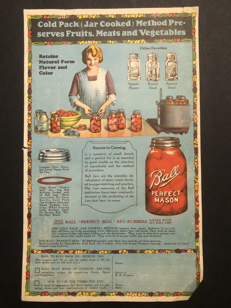 Vintage 1940’s Ball Mason Jar Magazine Print Ad 2D21