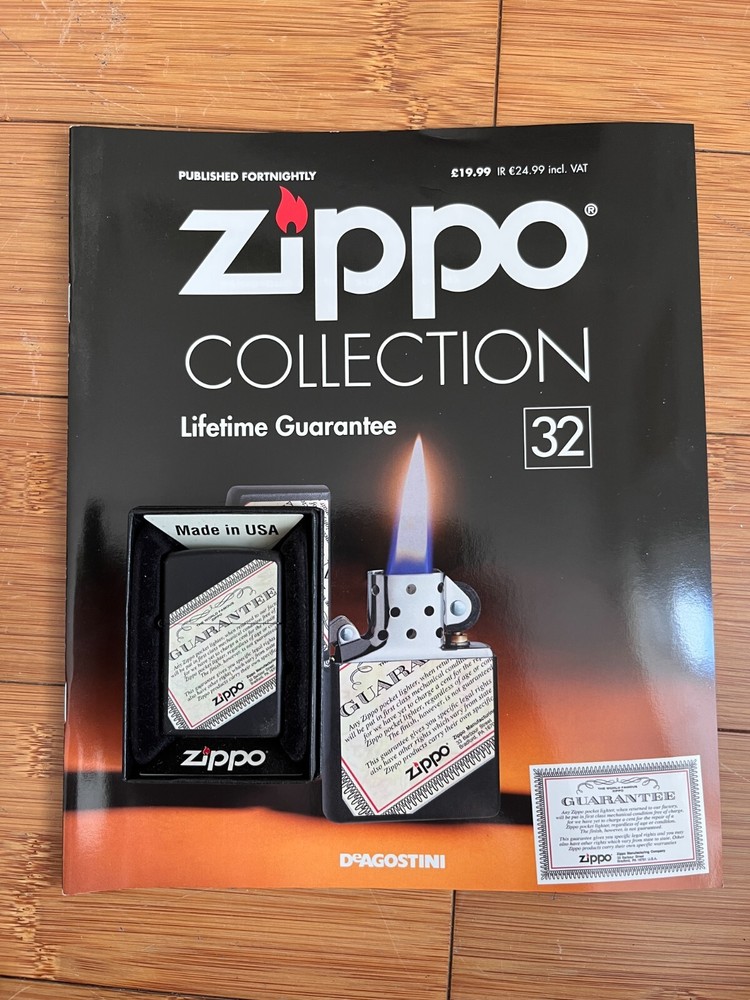 NEW DEAGOSTINI ZIPPO WINDPROOF LIGHTER COLLECTION ISSUE 32 - LIFETIME GUARANTEE