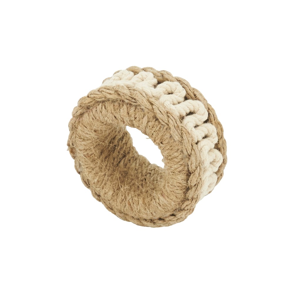 Rope Design Napkin Ring (Set of 4) - Tan