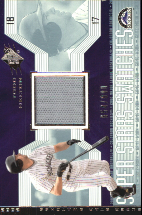 2002 (ROCKIES) SPx SuperStar Swatch Silver #187 Todd Helton Jsy /400