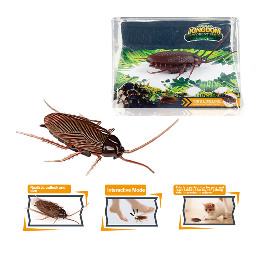 Remote Control Realistic Fake Cockroach Rc Toy Prank Insects Roach Gift For Kid#