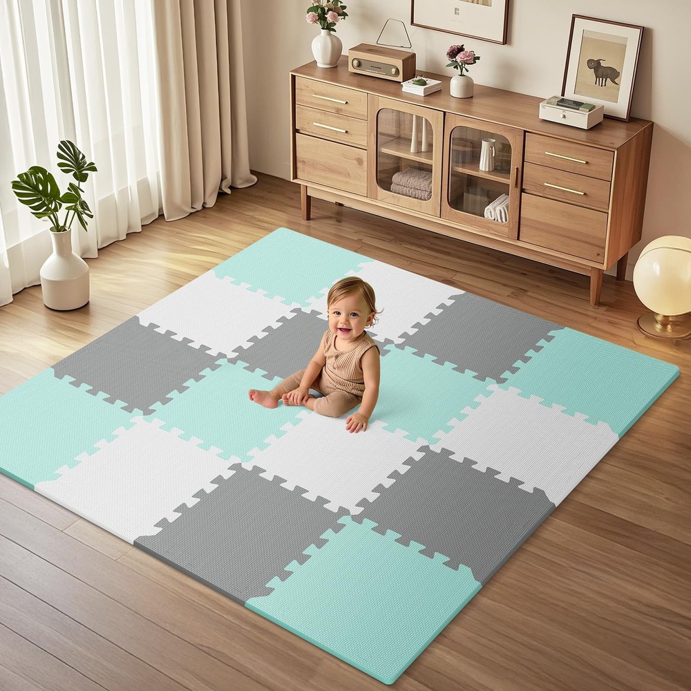 16Pcs Interlocking Foam Play Mat for Baby & Kids Floor Safety