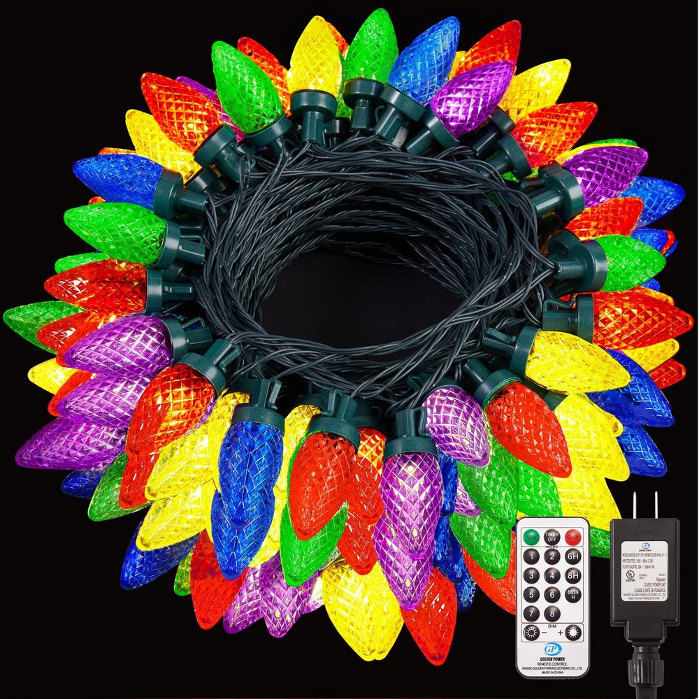 WBao C9 Christmas Lights 120 LED, Connectable C9 Christmas String Lights with...