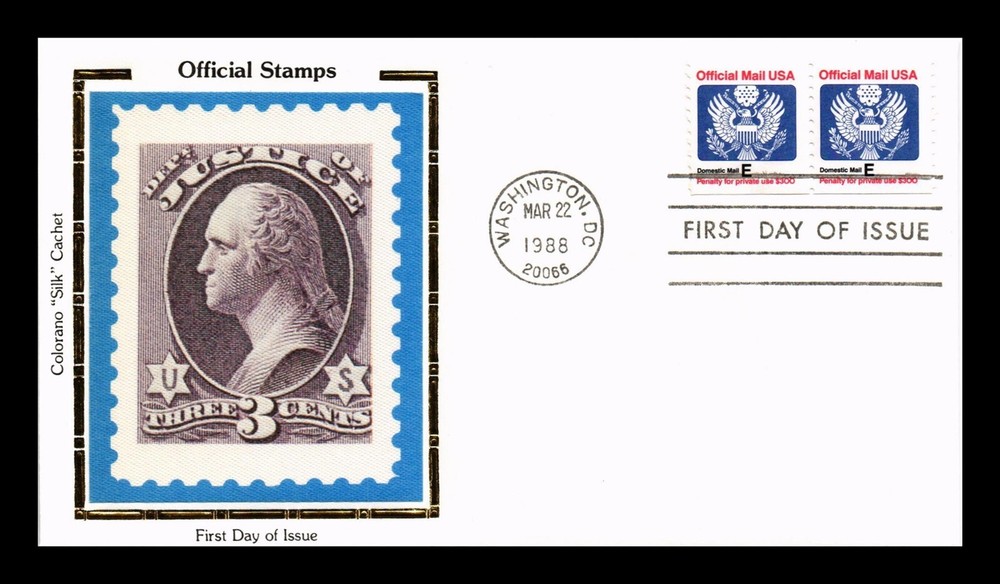Dr Jim Stamps US First Day Cover Pair E Rate Official Mail Colorano Silk Cachet