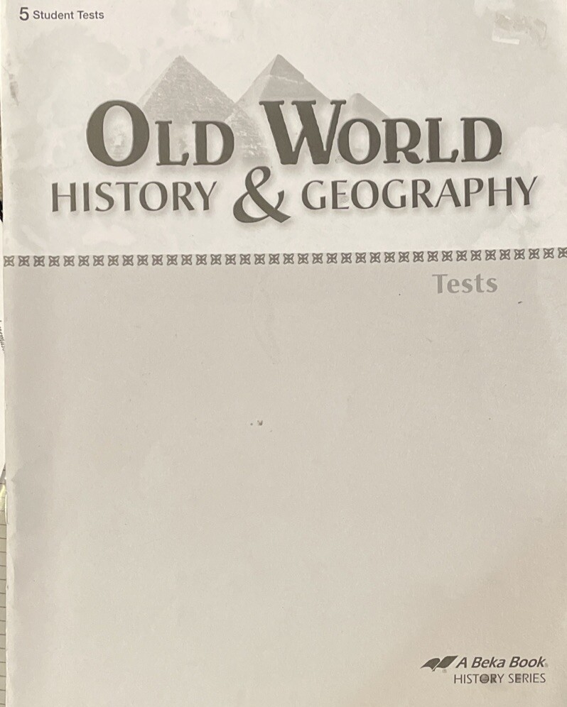 ABeka A Beka Book Old World History & Geography Student Tests - one used-image