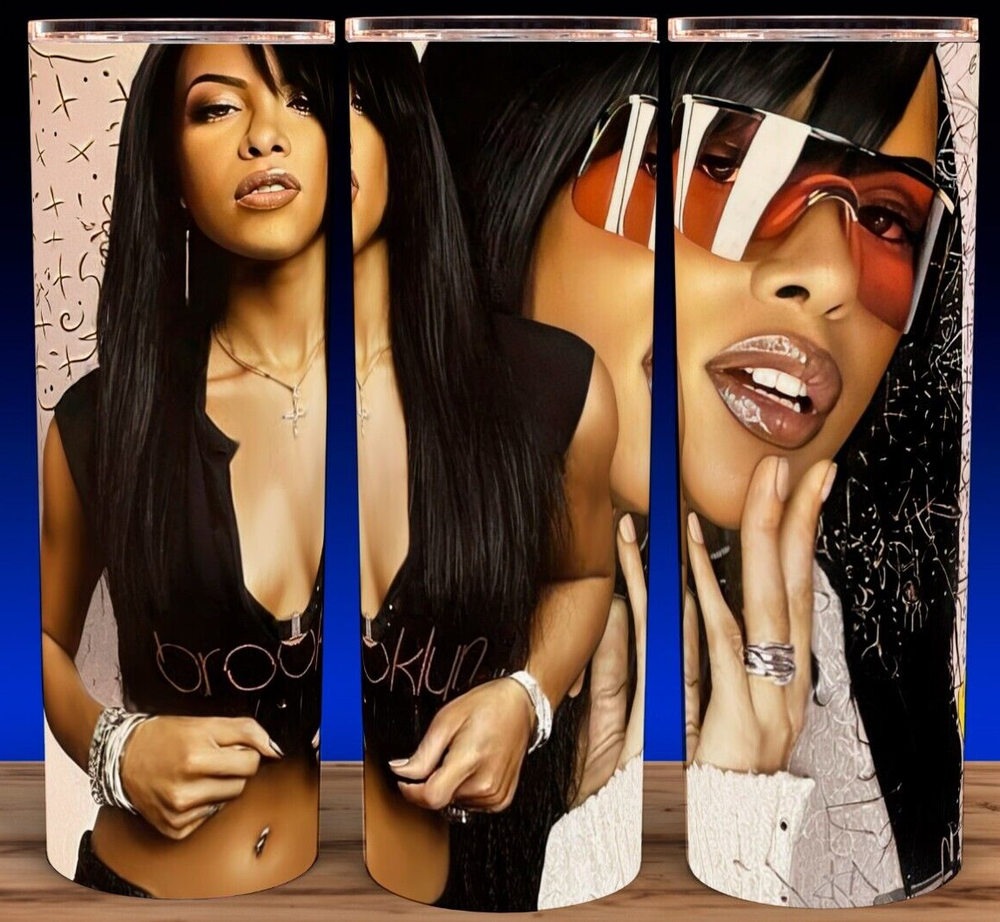 Aaliyah - R&B Singer Legend Cup Mug Tumbler 20oz with lid and straw-image