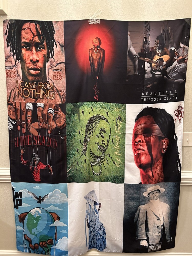 Young Thug rap cloth wall hanging Beautiful Thugger Girls 58