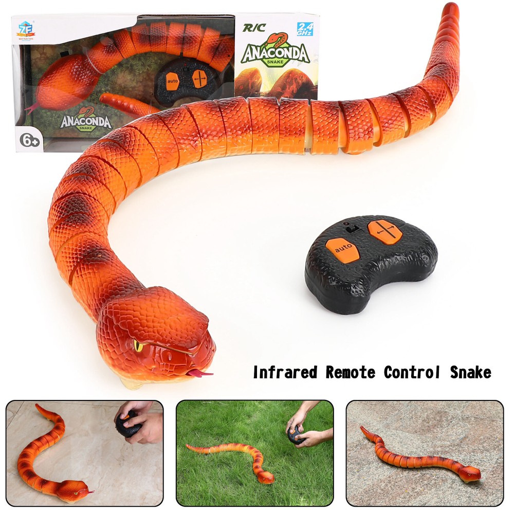 RC Anaconda Snake Remote Control Infrared Animal Prank Toy Gift For Children US