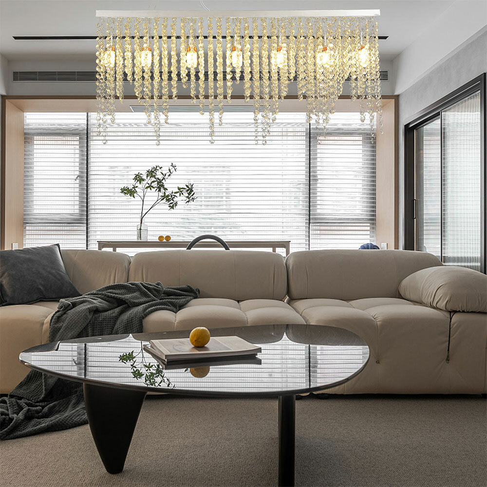 Modern Crystal Chandelier Raindrop Ceiling Light Fixture Pendant Hanging Lamp