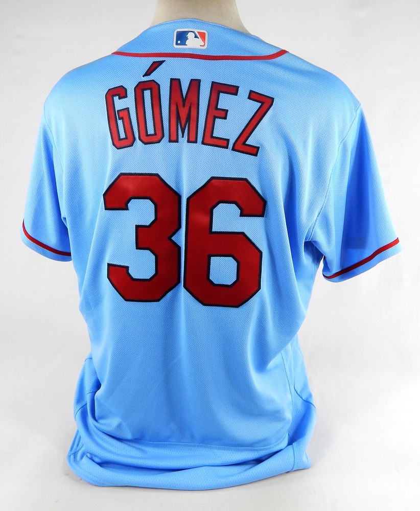 2023 St. Louis Cardinals Moises Gomez #36 Game Issued Powder Blue Jersey 48 037