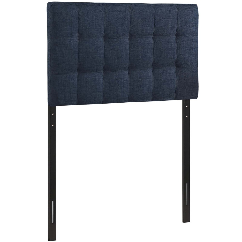 Navy Lily Twin Upholstered Fabric Headboard with Soft Padding  