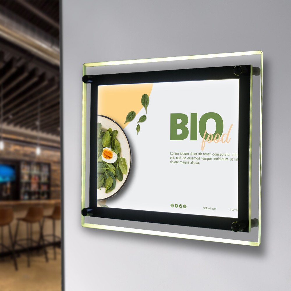 A4 LED Light Box Illuminated Advertising Poster Frame for Indoor Signs