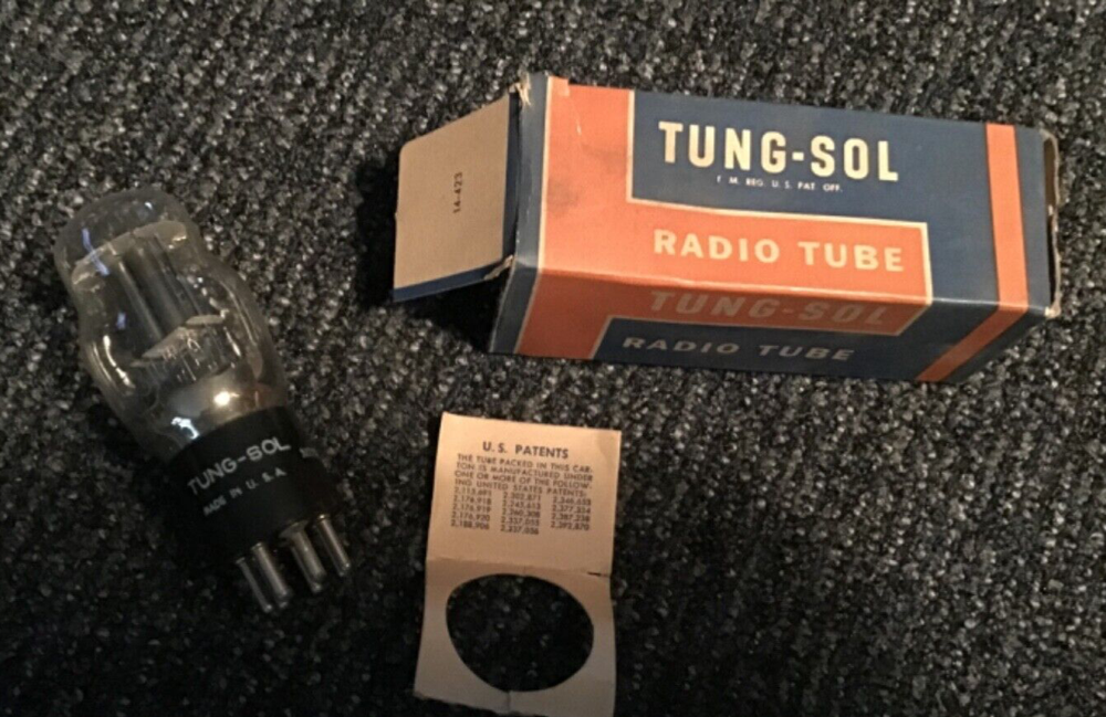 Old Vintage Tung-Sol 53 Twin Triode Radio Audio Vacuum Tube Valve Original Box